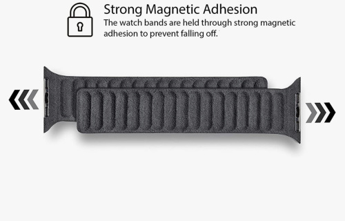 Ремінець для Apple Watch 42/44/45/49 mm Leather Link Felt black: фото 8 - UkrApple