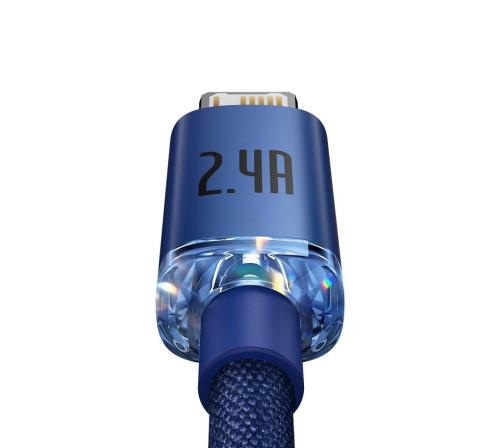 USB кабель Lightning 200cm Baseus Crystal Shine 2.4A blue: фото 2 - UkrApple