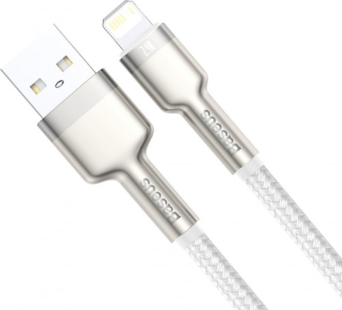USB кабель Lightning 100cm Baseus Cafule Metal 2.4A white : фото 3 - UkrApple