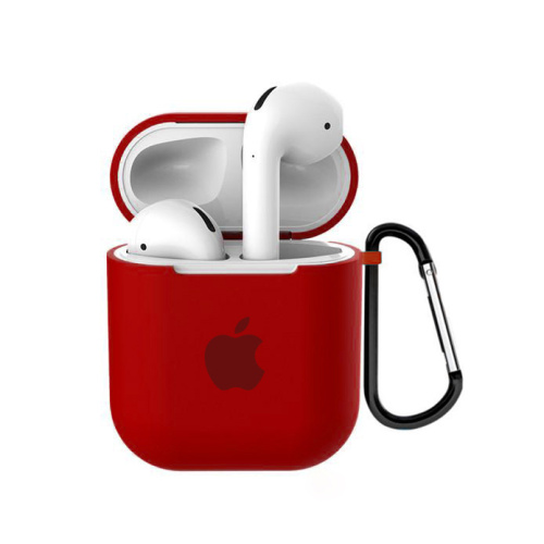 Чехол для AirPods/AirPods 2 silicone case with Apple Red - UkrApple