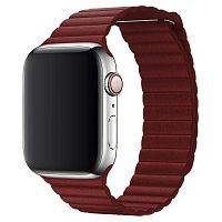 Ремінець для Apple Watch 38/40/41 mm Leather Loop wine red