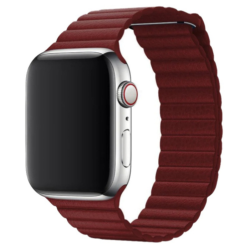 Ремінець для Apple Watch 38/40/41 mm Leather Loop wine red - UkrApple