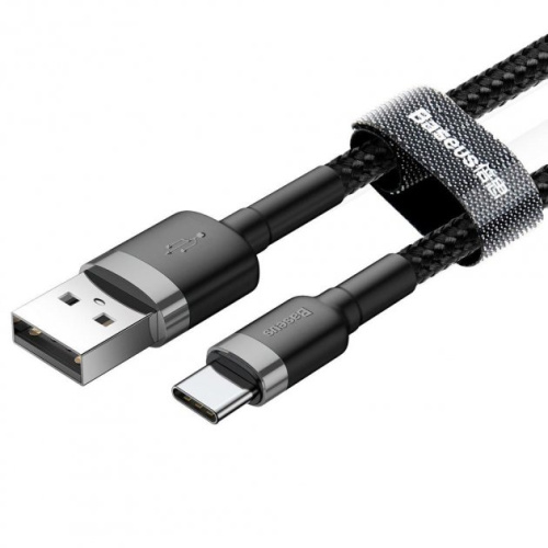 USB кабель Type-C Baseus Cafule 2A 2M black gray: фото 3 - UkrApple
