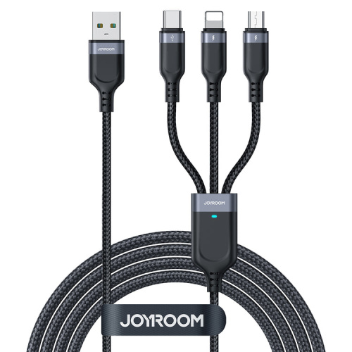 USB кабель 120cm JoyRoom 3 in 1 Ice-Crystal 3.5A white A15 S-1T3018A: фото 2 - UkrApple