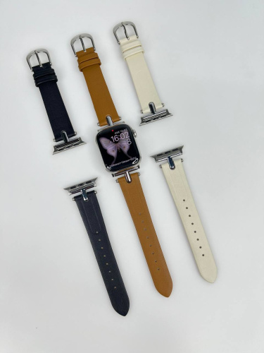 Ремінець для Apple Watch 42/44/45/49 mm Leather black: фото 2 - UkrApple