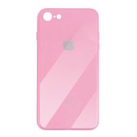Чехол накладка xCase на iPhone 6/6s Glass Case Logo pink