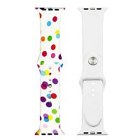 Ремінець xCase для Apple Watch 42/44/45/49 mm Sport Band picture bubbles white (S)