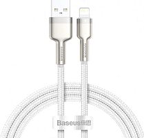 USB кабель Lightning 100cm Baseus Cafule Metal 2.4A white 