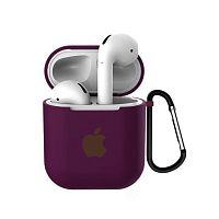 Чехол для AirPods/AirPods 2 silicone case with Apple Marsala