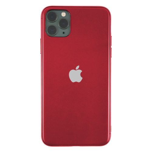 Чохол накладка xCase на iPhone 11 Pro Glass Silicone Case Logo Matte red - UkrApple
