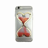 Чехол накладка xCase на iPhone 6/6s песочные часы красно-золотые