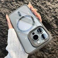 Чохол iPhone 15 Pro Crystal Case with MagSafe Mirror gray 