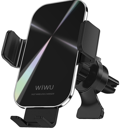 Автомобільна бездротова зарядка з холдером Wiwu 15W CH-307 Black: фото 2 - UkrApple