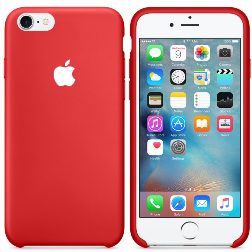 Чехол накладка xCase на iPhone 7/8/SE 2020 Silicone Case красный бел.яб.: фото 2 - UkrApple