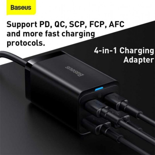 Мережева зарядка Baseus GaN3 Pro Type-C 2+2 USB 65W black: фото 12 - UkrApple