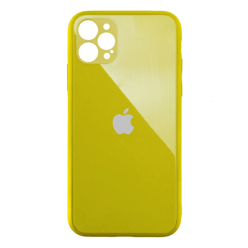 Чохол для iPhone 12 Pro Glass Pastel Full Camera Yellow - UkrApple