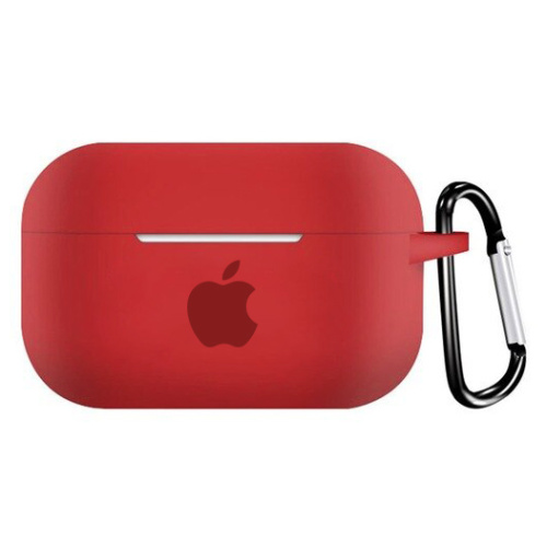 Чехол для AirPods PRO silicone case with Apple Red - UkrApple