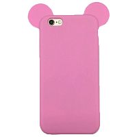 Чехол накладка на iPhone 6/6s Ушки Микки розовый, силиконовый