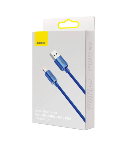 USB кабель Lightning 200cm Baseus Crystal Shine 2.4A blue: фото 8 - UkrApple