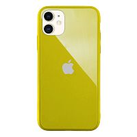 Чохол накладка xCase на iPhone 11 Glass Pastel Case Logo yellow