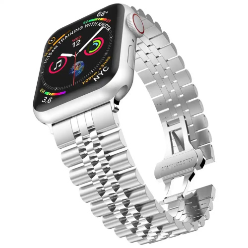 Ремінець для Apple Watch 38/40/41 mm Metall New 5-bead silver: фото 3 - UkrApple