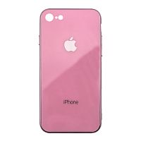 Чехол накладка xCase на iPhone 6 Plus/6s Plus Glass Case Logo Metallic pink