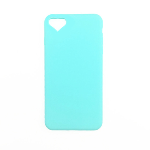 Чехол накладка на iPhone 6/6s бирюзовый с вырезом сердце, плотный силикон - UkrApple