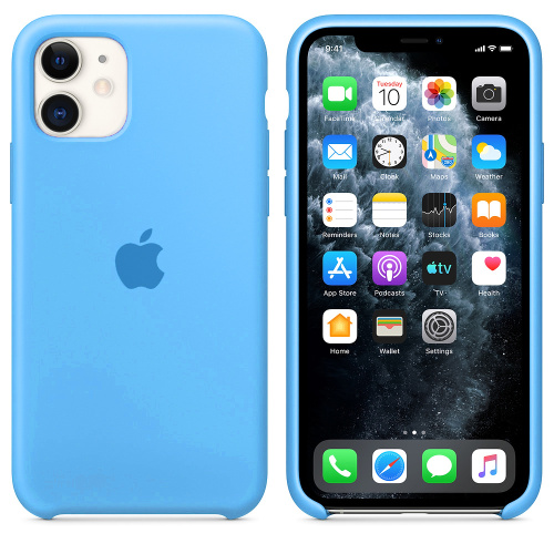 Чохол накладка xCase для iPhone 11 Silicone Case блакитний: фото 2 - UkrApple