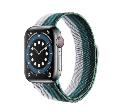 Ремінець xCase для Apple watch 38/40/41 mm Milanese Loop Rainbow green white - UkrApple