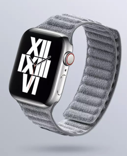 Ремінець для Apple Watch 38/40/41 mm Leather Link Felt gray: фото 3 - UkrApple