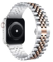 Ремінець для Apple Watch 38/40/41 mm Metall New 5-bead silver rose