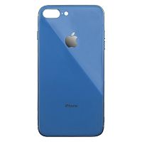 Чехол накладка xCase на iPhone 7 Plus/8 Plus Glass Silicone Case Logo blue