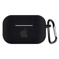 Чехол для AirPods PRO silicone case with Apple Black