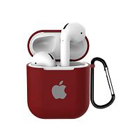 Чехол для AirPods/AirPods 2 silicone case with Apple Camelia white