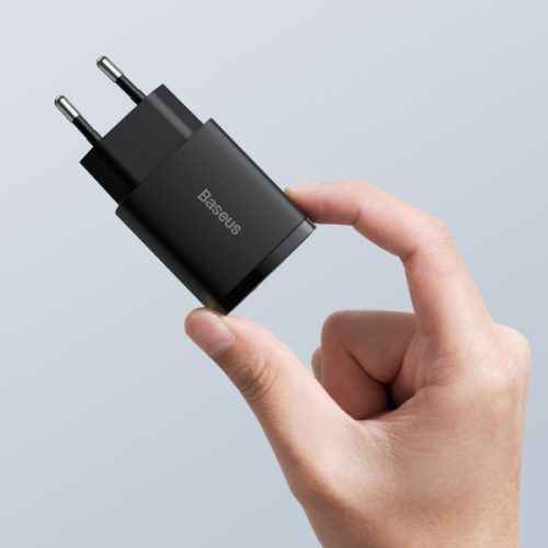 Мережева зарядка Baseus Compact Quick U+C 20w black: фото 10 - UkrApple