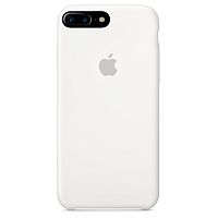 Чехол накладка xCase на iPhone 7 Plus/8 Plus Silicone Case белый c серым яблоком