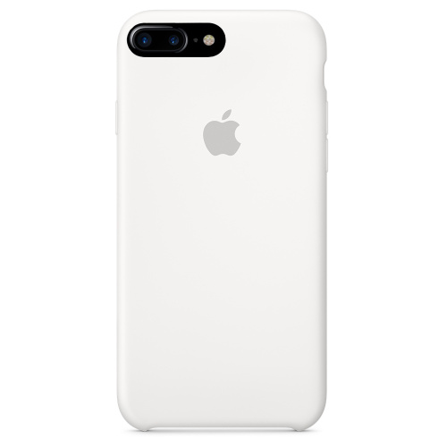 Чехол накладка xCase на iPhone 7 Plus/8 Plus Silicone Case белый c серым яблоком - UkrApple