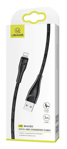 USB кабель Lightning 200cm Usams Braided U41 black: фото 2 - UkrApple