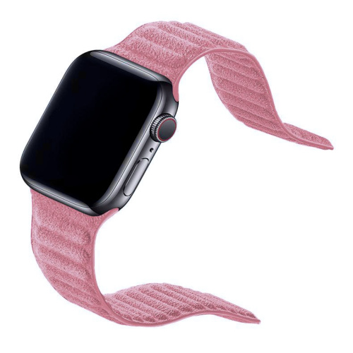 Ремінець для Apple Watch 38/40/41 mm Leather Link Felt pink: фото 2 - UkrApple