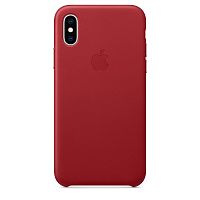 Чехол накладка на iPhone XS Max Leather Case red
