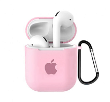 Чехол для AirPods/AirPods 2 silicone case with Apple Light pink