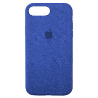 Чехол накладка для iPhone 7 Plus/8 Plus Alcantara Full blue