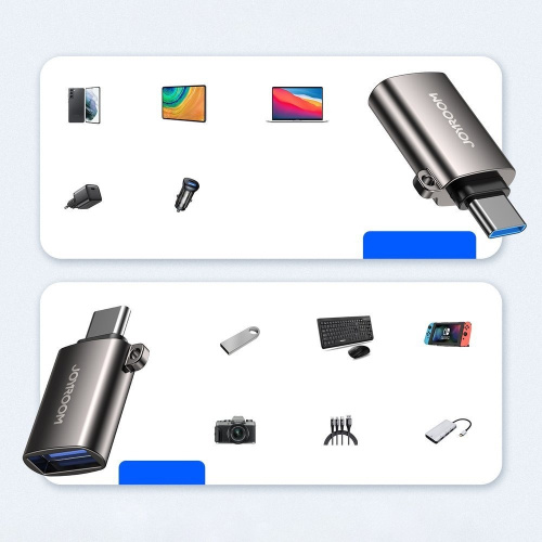 Перехідник JoyRoom USB to Type-C 3.0 Adapter gray: фото 6 - UkrApple