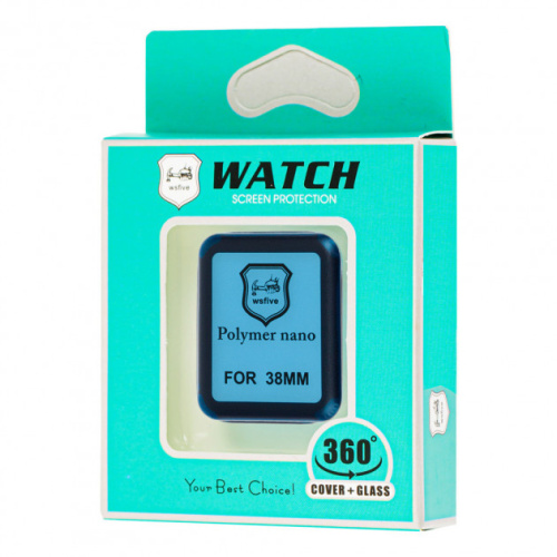 Захисна плівка для Apple Watch 3d Full Polymer nano 38mm чорна: фото 2 - UkrApple