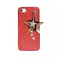 Чехол накладка на iPhone 6/6s красный с брелком"большая звезда", плотный силикон