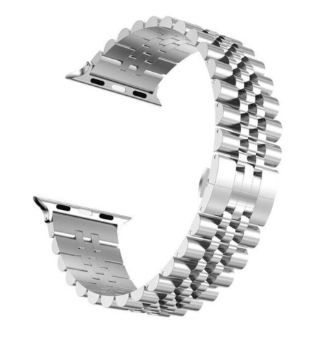 Ремінець для Apple Watch 38/40/41 mm Metall New 5-bead silver: фото 5 - UkrApple