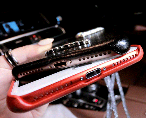 Чехол накладка на iPhone 6 plus/6s plus  черный, V в стразах, плотный силикон: фото 3 - UkrApple
