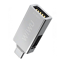 Перехідник adapter USB-C Hub Wiwu T02 silver