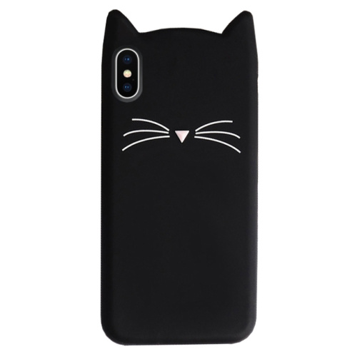 Чехол накладка xCase на iPhone XS Max Silicone Cat черный - UkrApple