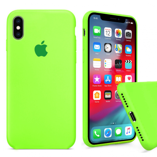 Чехол накладка xCase для iPhone XS Max Silicone Case Full party green - UkrApple